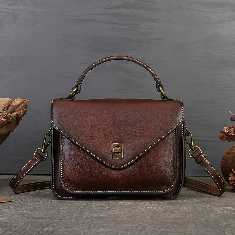 Genuine Leather Women's Retro Mailman Crossbody Bag