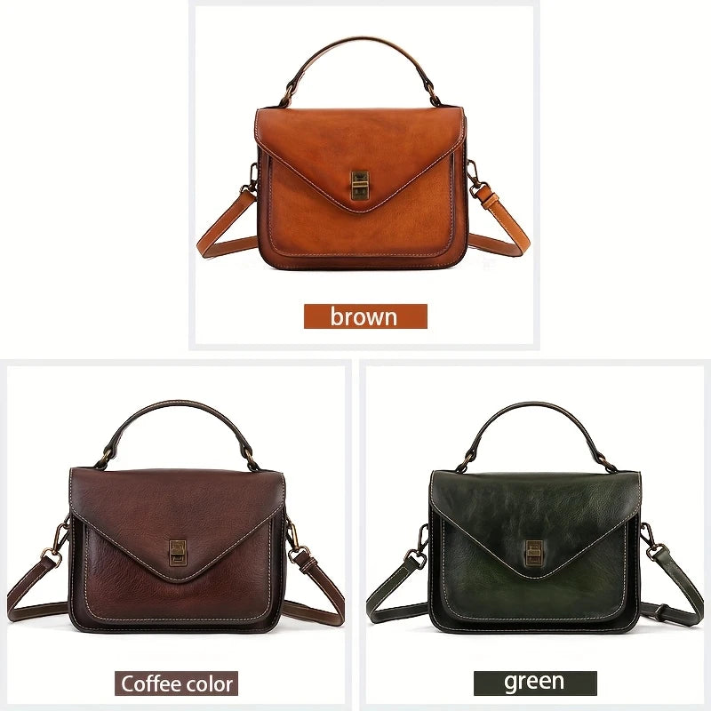 Genuine Leather Women's Retro Mailman Crossbody Bag