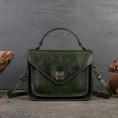 Genuine Leather Women's Retro Mailman Crossbody Bag